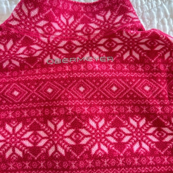 Obermeyer girls ski base layer pink snowflake S 6-7 ❄️ - Picture 4 of 5
